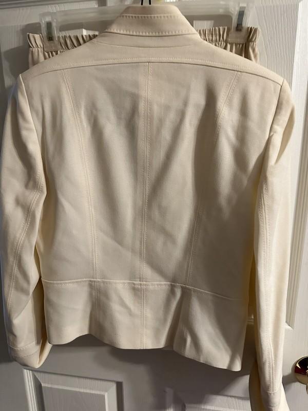 ALEX Womens Blazer Jacket Size 6 Med Pure Wool Cream New York Lined NWT Vnt 90s