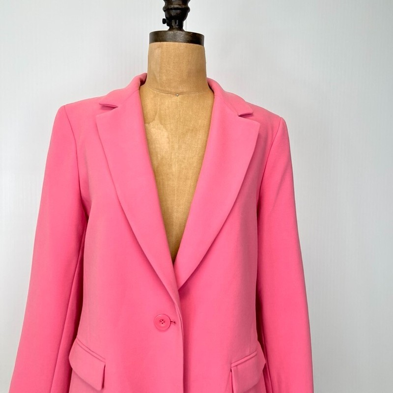 Alice + Olivia Blazer Women 12 Lapel Jacket Single Vent Work Barbie Core Ex