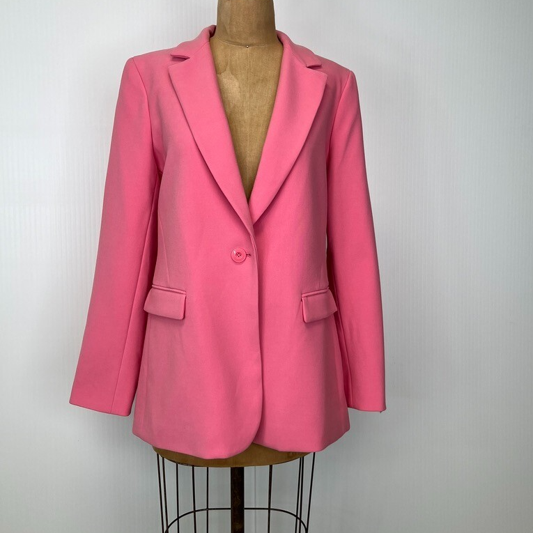 Alice + Olivia Blazer Women 12 Lapel Jacket Single Vent Work Barbie Core Ex