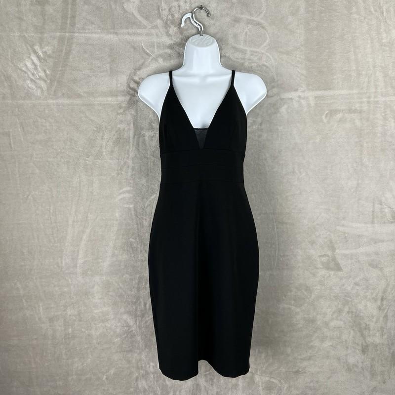 Alice + Olivia Lace Insert Mini Dress Womens Size 4 Black Casual Elegant