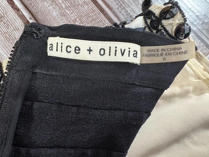 Alice + Olivia Strapless Embellished Wide Leg Jumpsuit Size 6