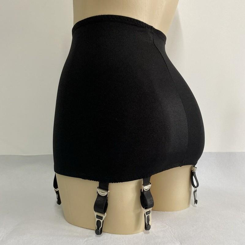 Allacki Lace Edge Cloth Girdle Skirt Retro Garter Belt 6 Straps Suspender Belt