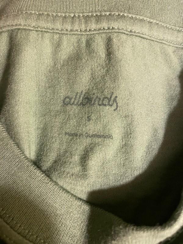 Allbirds Women’s Long Sleeve Organic Cotton Tee T-Shirt Hazy Cargo Green Sz. SML