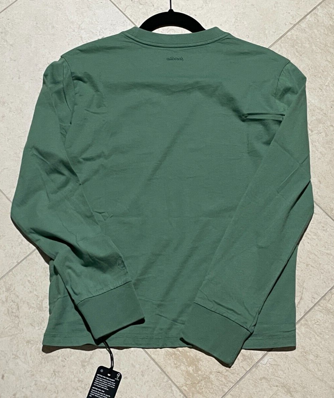 Allbirds Women’s Long Sleeve Organic Cotton Tee T-Shirt Hazy Cargo Green Sz. SML