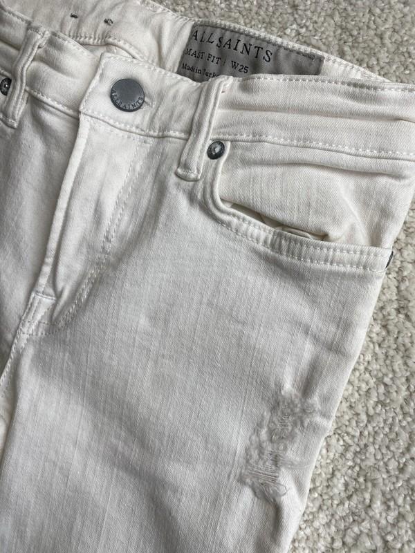 AllSaints Jeans Women's 25 White Mast Fit Skinny Jeans Distressed
