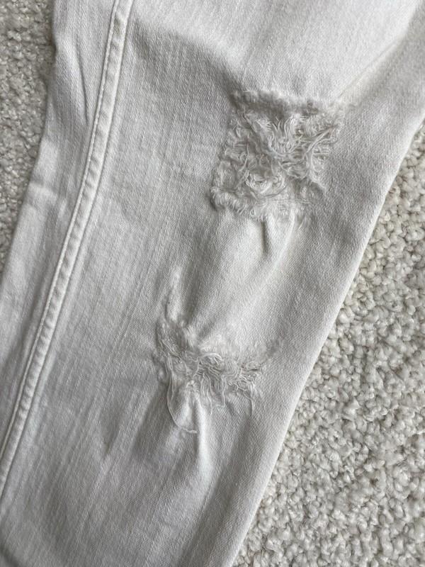 AllSaints Jeans Women's 25 White Mast Fit Skinny Jeans Distressed