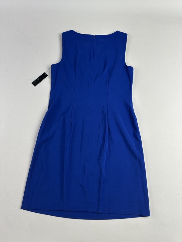 Alyx Womens Sheath Dress Blue Sleeveless Stretch Round Neck Back Zip Size 12 NWT