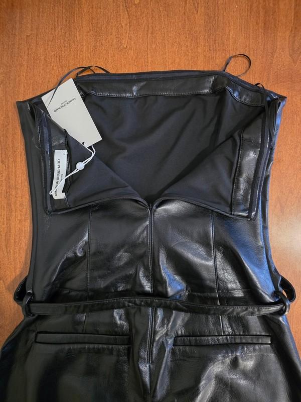 Amanda Uprichard Black Amoret Faux Leather Jumpsuit Sz XS NWT