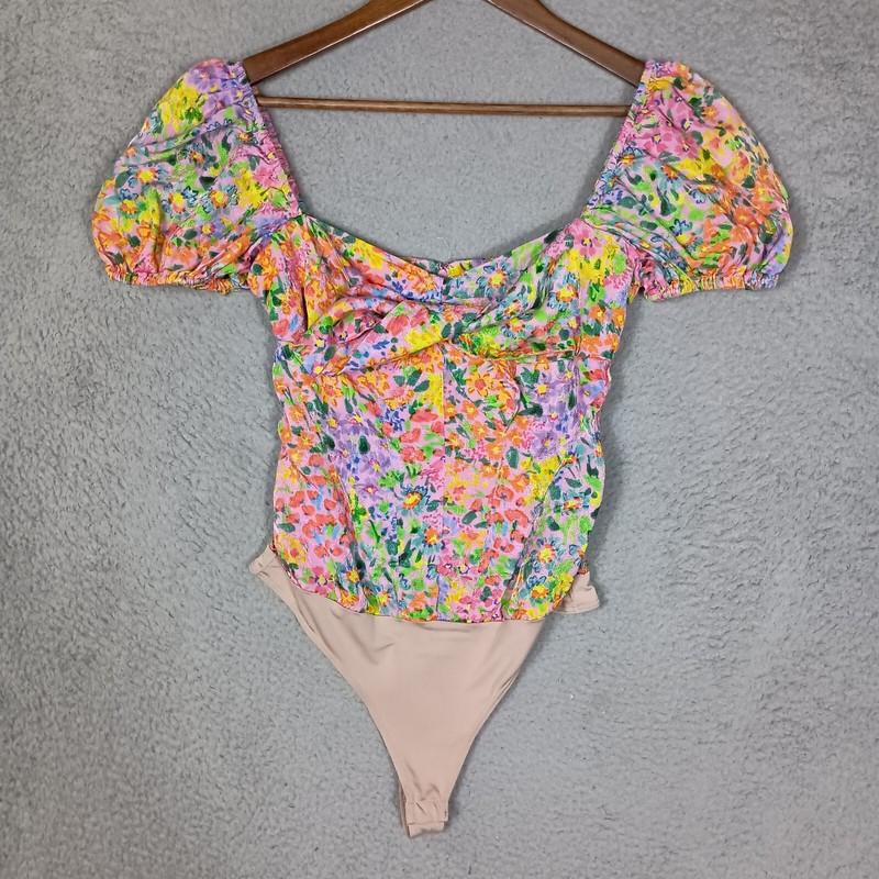 Amanda Uprichard New York One-Piece Women Small Pink Floral Print Smocked Ruffle