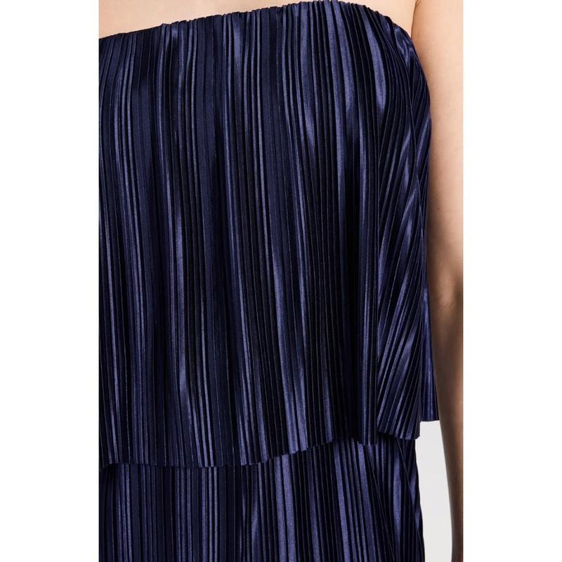 AMANDA UPRICHARD NWT Collina Navy Pleated Strapless Jumpsuit // S