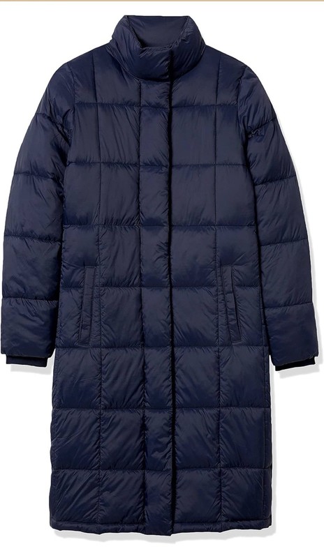 Amazon Essentials Women's Oversized Long Puffer Jacket Navy Size XS NWT X-Small