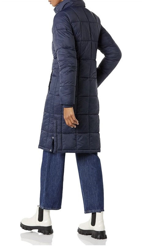 Amazon Essentials Women's Oversized Long Puffer Jacket Navy Size XS NWT X-Small