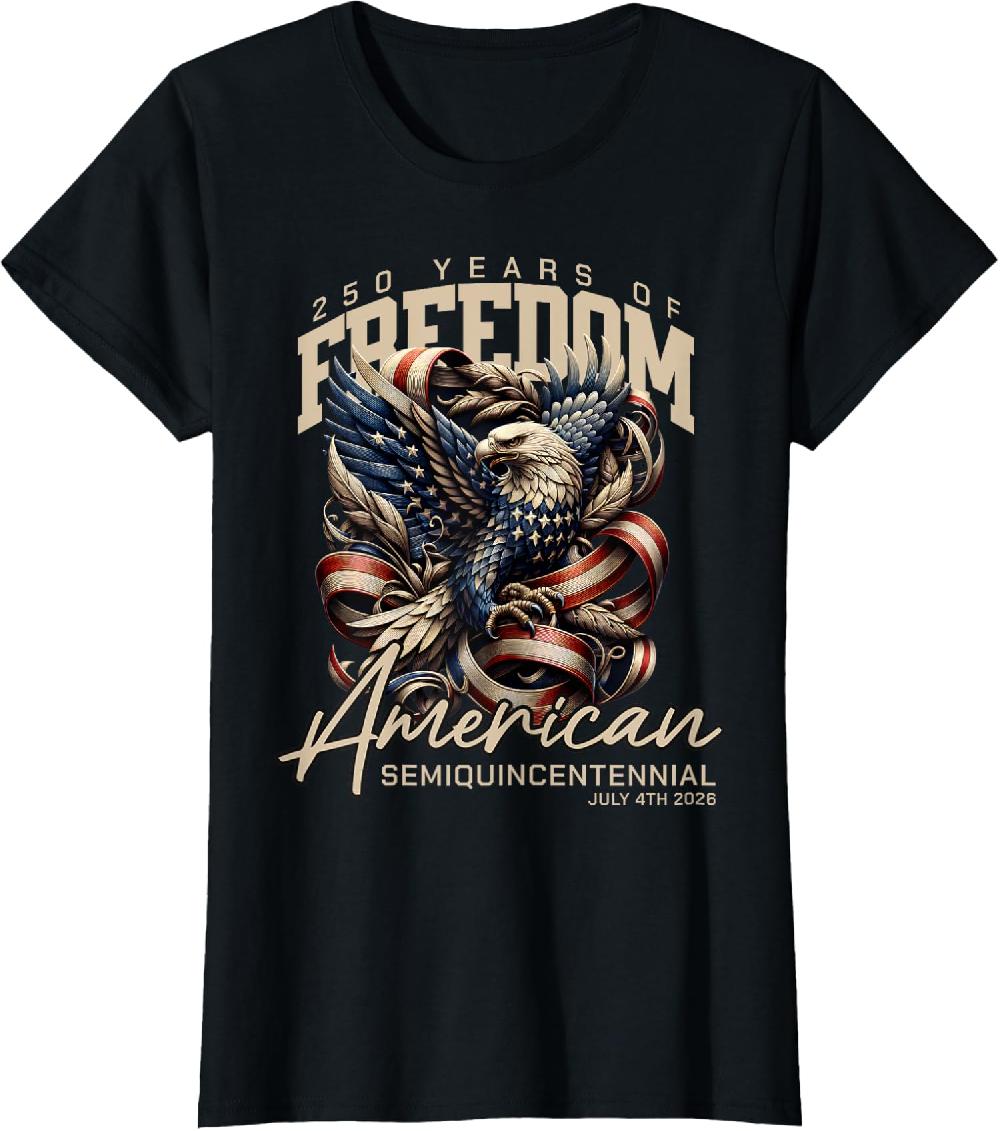 America 250th Celebration 250 Years America Eagle Ladies' Crewneck T-Shirt