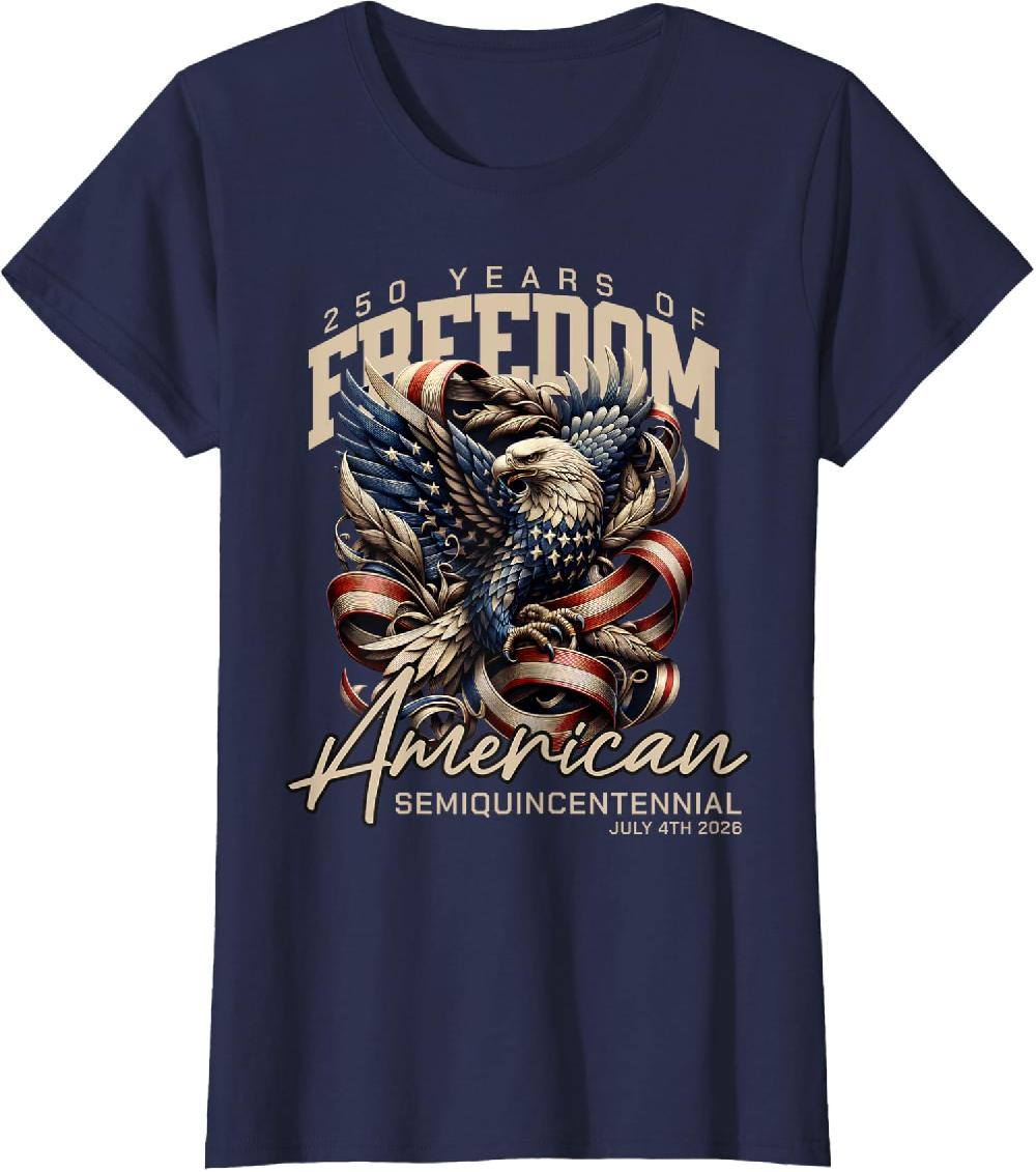 America 250th Celebration 250 Years America Eagle Ladies' Crewneck T-Shirt