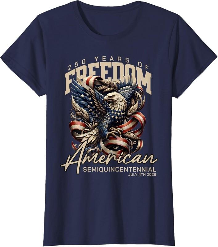 America 250th Celebration 250 Years America Eagle Ladies' Crewneck T-Shirt