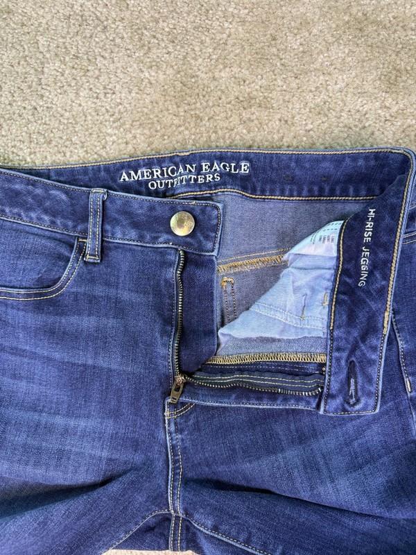 American Eagle 360 Super Stretch Hi-Rise Jegging Size 8 Long AEO Denim X4 D381