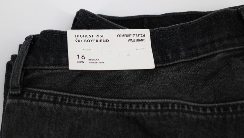 American Eagle Jeans 90s Boyfriend Highest Rise Black Denim Distressed Womens 16