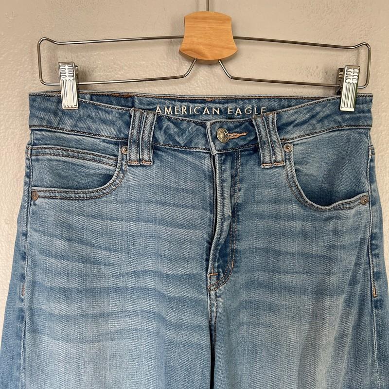 American Eagle Jeans Super High Waisted Cargo Baggy Wide Leg Women's Size 2 Blue