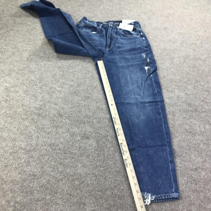 American Eagle Jeans Womens 6 28W Relaxed Mom High Rise Distressed Denim Pants