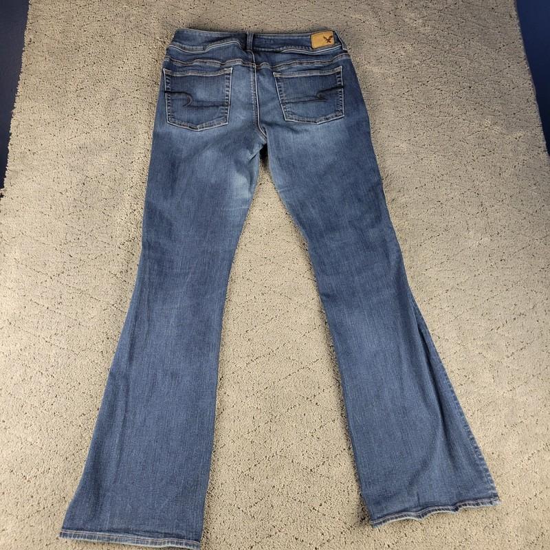 American Eagle Kick Boot Jeans Womens 12 Long Dark Wash Blue Denim Bootcut