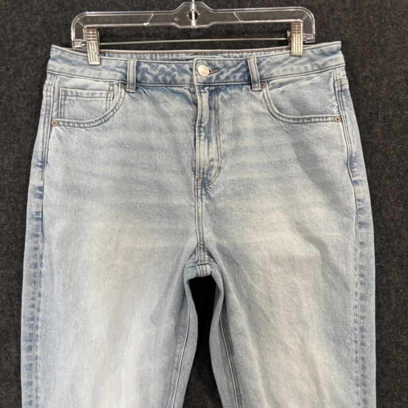 American Eagle Mom Jeans Women's 12 Light Wash Blue Denim High Rise