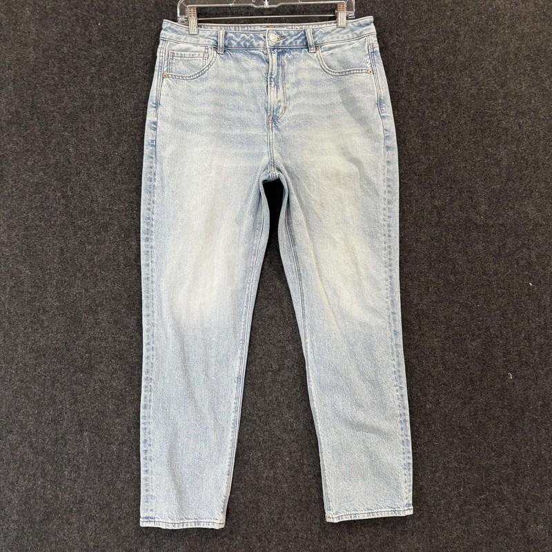 American Eagle Mom Jeans Women's 12 Light Wash Blue Denim High Rise