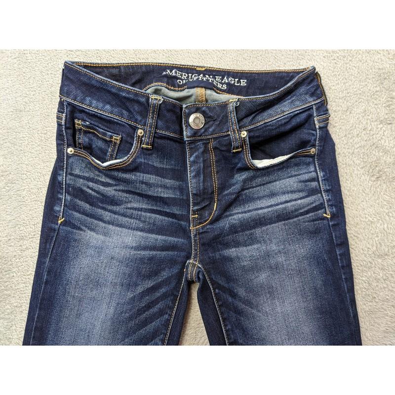 American Eagle Outfitters Womens Size 0 Super Stretch Skinny Jeans Dark Wash