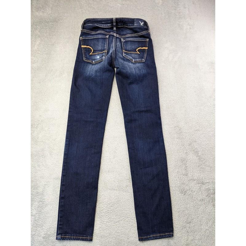 American Eagle Outfitters Womens Size 0 Super Stretch Skinny Jeans Dark Wash