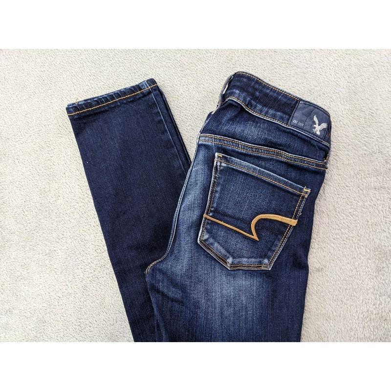 American Eagle Outfitters Womens Size 0 Super Stretch Skinny Jeans Dark Wash