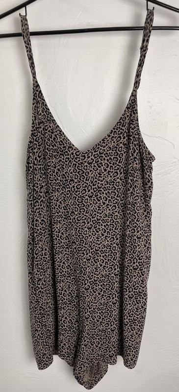 American Eagle Romper Spaghetti Strap Leopard Print Size M