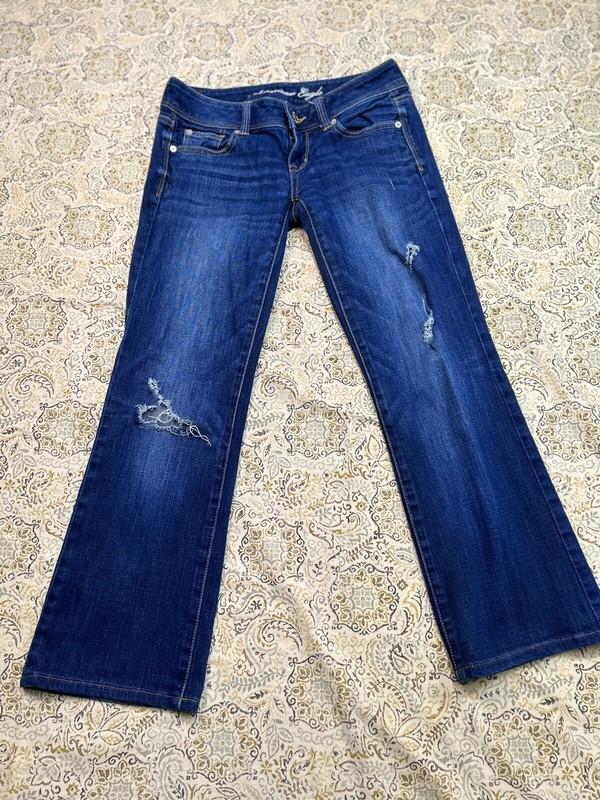 American Eagle Slim Boot Womens Jeans Designer Blue Sz 2 Reg Ladies Casual Wear