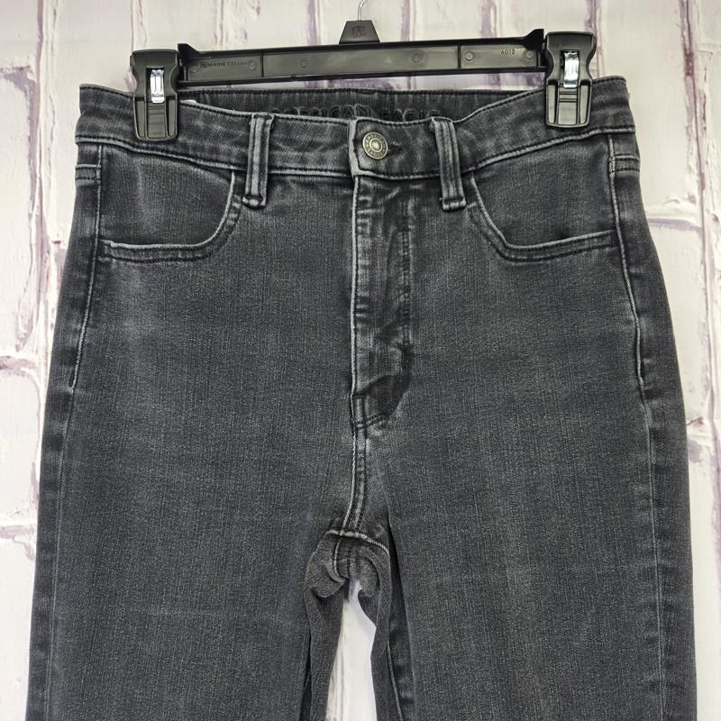 American Eagle The Dream Jean Super High Rise Jegging Black Denim Size 6 Long