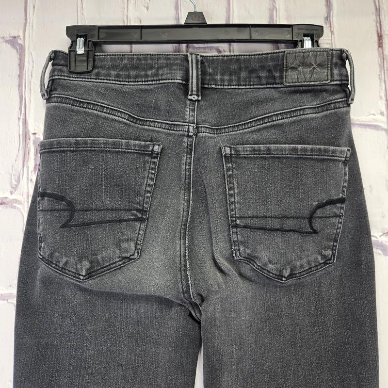 American Eagle The Dream Jean Super High Rise Jegging Black Denim Size 6 Long