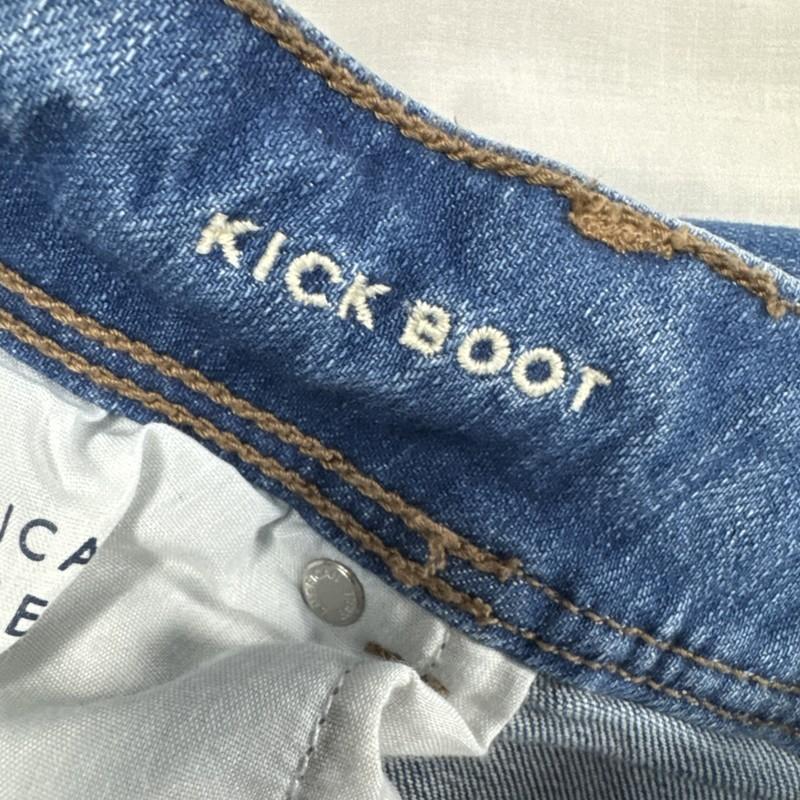 American Eagle Women's Jeans Sz 16 Short Kick Boot Super Stretch Medium Wash