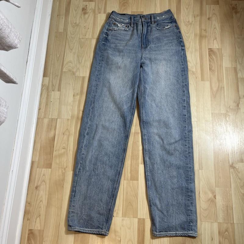 American Eagle Womens Light Wash High Waisted Baggy Jeans Size 0