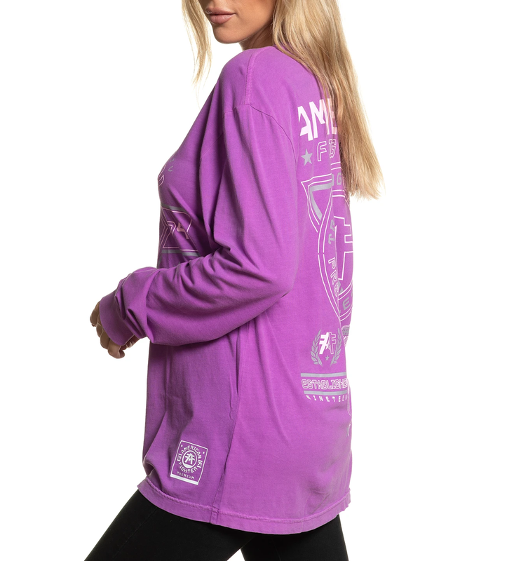 AMERICAN FIGHTER Women's T-Shirt L/S MASSACHUSETTS Tee Biker
