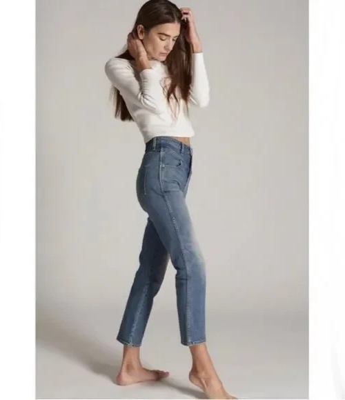 Amo Freja Denim Ankle Jeans Medium Vintage Front Yoke High Rise Women's Size 26