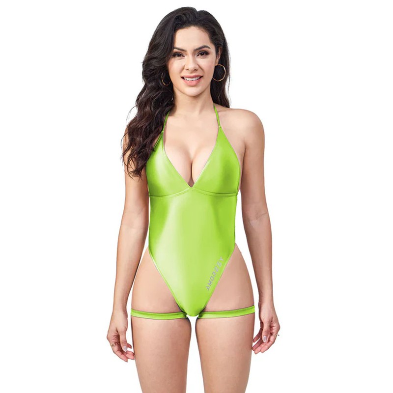 AMORESY Nyra Onepiece Swimwear Thong Cut Backless Bathing Suit Bodysuit Leotards