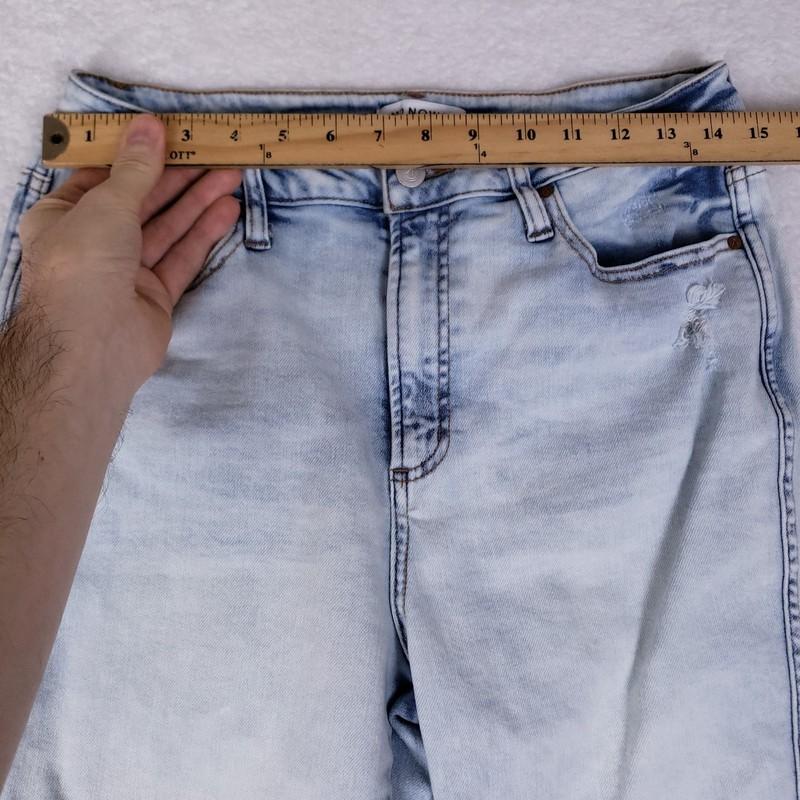 And Now This Light Wash Flare Jeans 31 Raw Hem Stretch Denim Y2K Retro Style