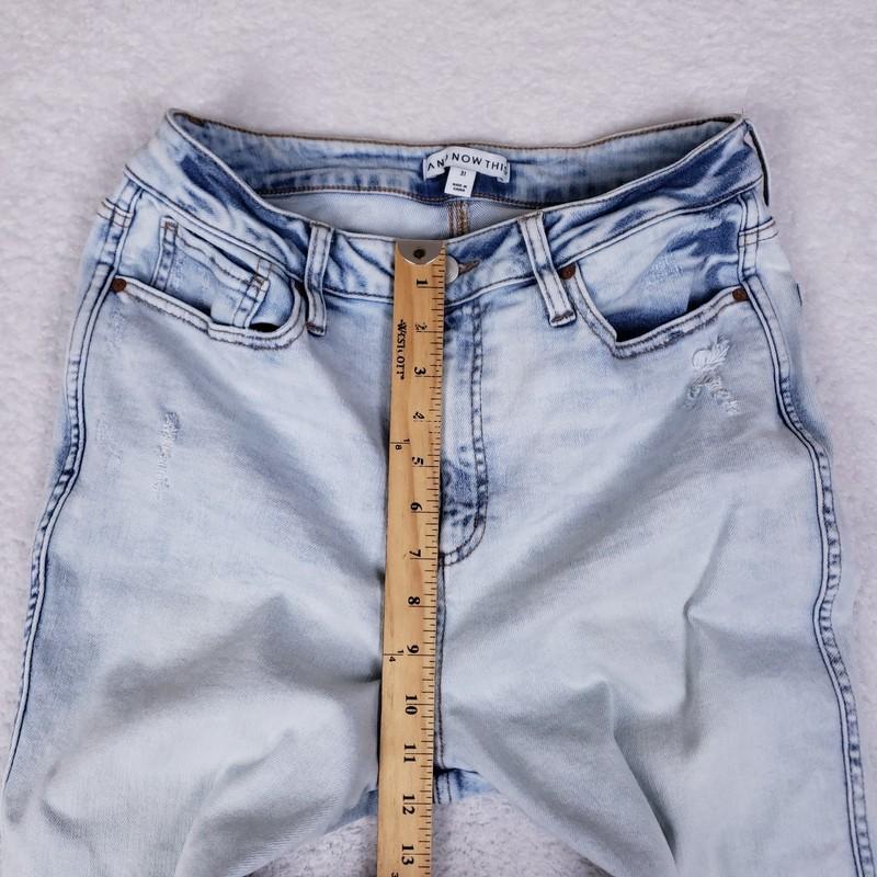 And Now This Light Wash Flare Jeans 31 Raw Hem Stretch Denim Y2K Retro Style