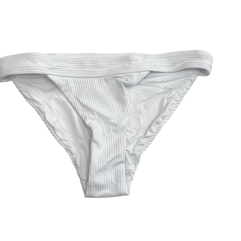 Andie Women's XS Banded Cheeky Rib Swim Bottom Bikini White NWT