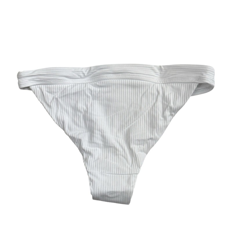 Andie Women's XS Banded Cheeky Rib Swim Bottom Bikini White NWT