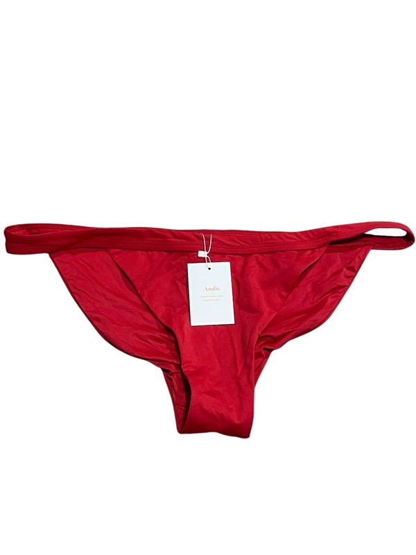 Andie Womens Cherry Red The Banded Cheeky Bottom Swimwear Size 3XL NWT