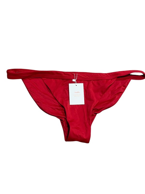 Andie Womens Cherry Red The Banded Cheeky Bottom Swimwear Size 3XL NWT