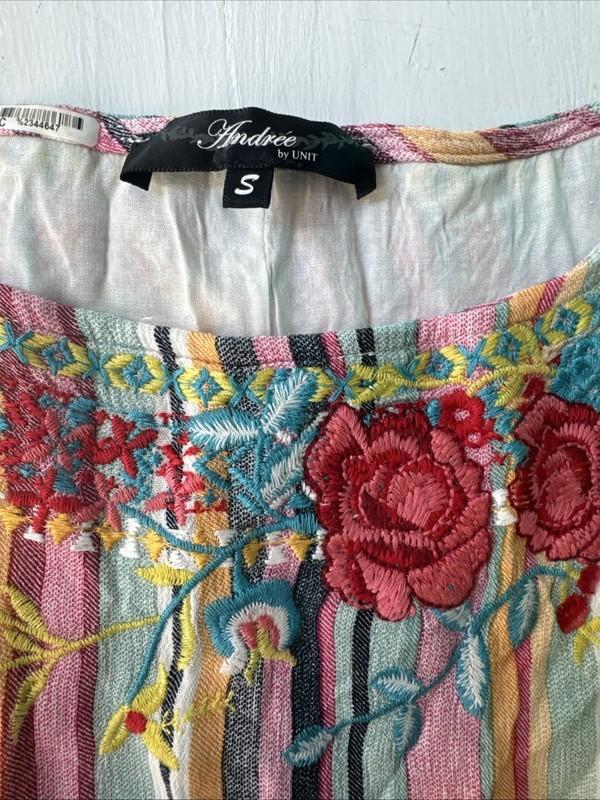 Andree By Unit Women’s Small Embroidered Sleeveless Shift Dress 169