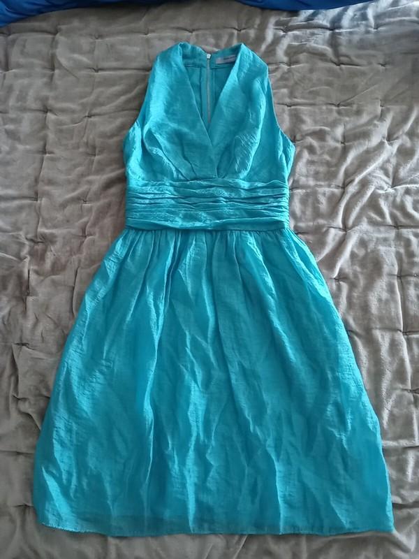 Andrew Marc Mark New York 50's Retro Style Turquoise Dress Sz 2