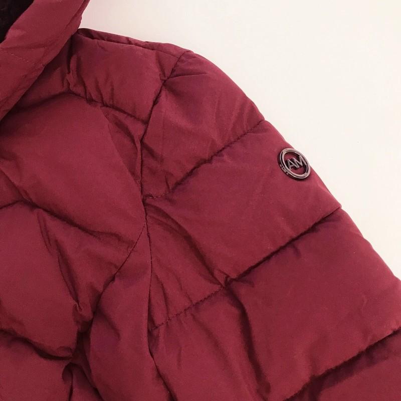 Andrew Marc Women Hooded Puffer Walker Jacket Oxblood Red Size S - NWT