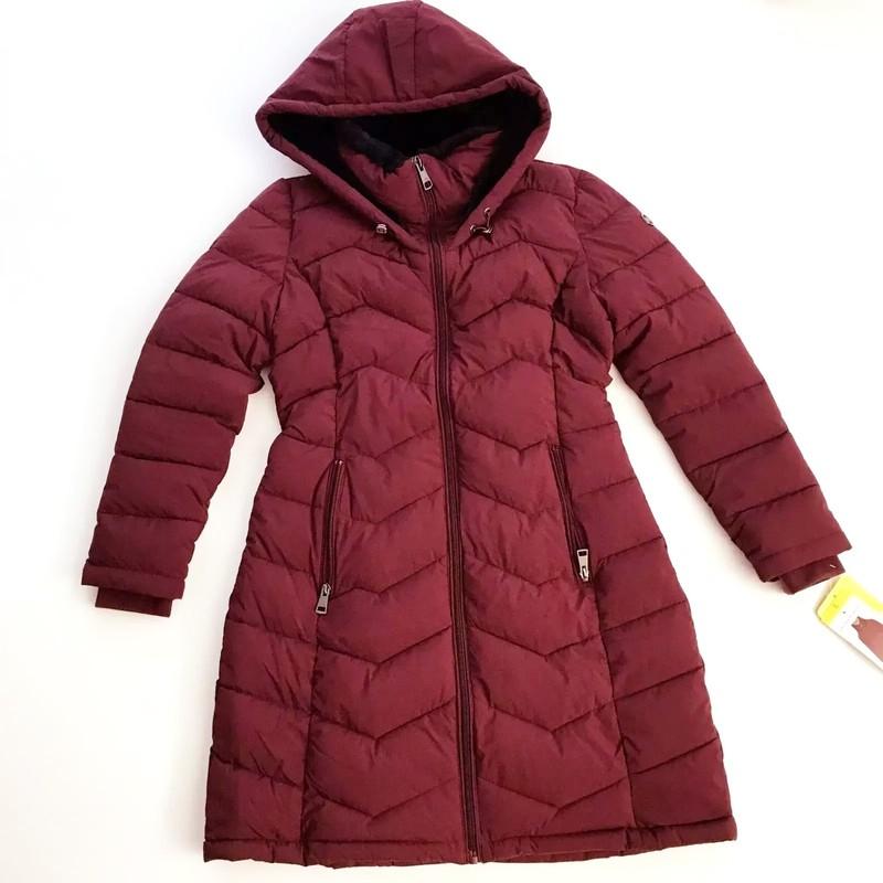 Andrew Marc Women Hooded Puffer Walker Jacket oxblood red size S - NWT