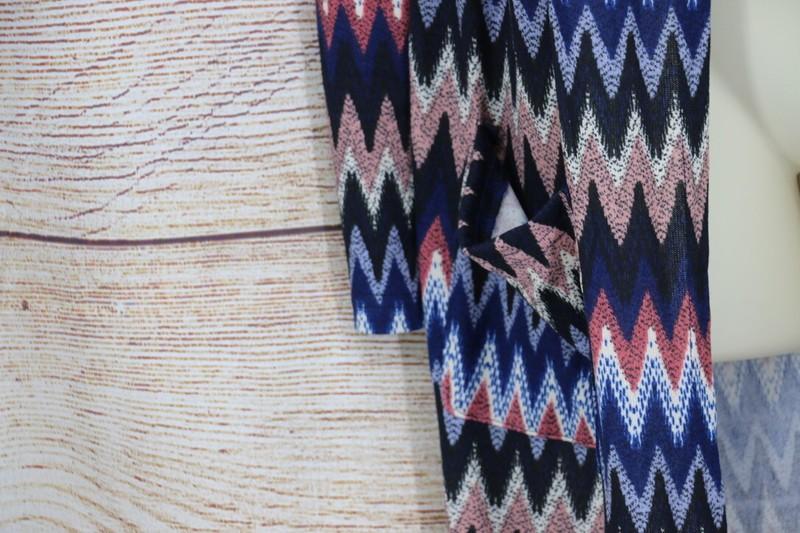 Angela Fashion Womens Sz Small Medium Knit Zig Zag Kimono Duster Pink Blue Black