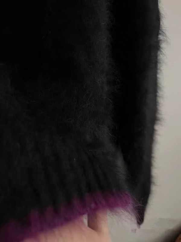 Angora Sweater Blended Jumper Fuzzy Soft Turtleneck Pullover Cropped